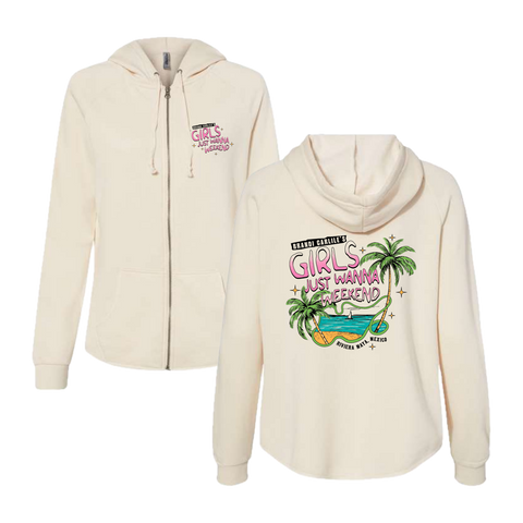 Palm Paradise Cozy Zip-Up (Traditional Women's Sizing)